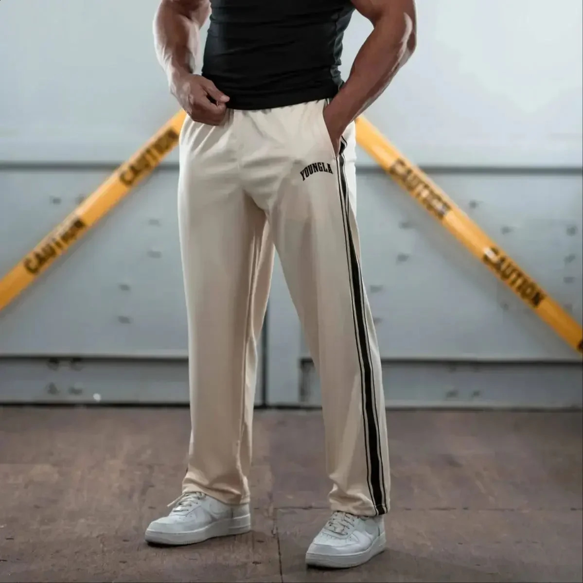 YA Mens Sweatpants Printing Autumn Winter Joggers Gym Running Sports Fitness Cotton Mid wait Drawstring Casual Pants 240819