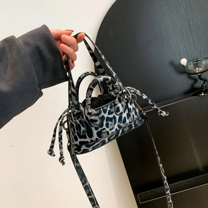 Mini Cheetah Checkerboard Print Handbag Female Evening Cosmetic Phone Drawstring Clutch PU Small Shoulder Bag 240725