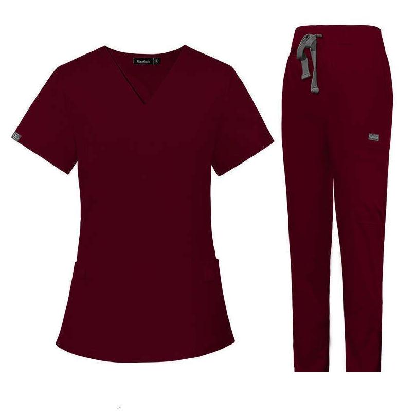Womens Two Piece Pants Scrubs For Women Uniform Zip Up Figs Set New Arrival Product Non-Ironing Show Thinness Long Versatile Printing Dhfsz