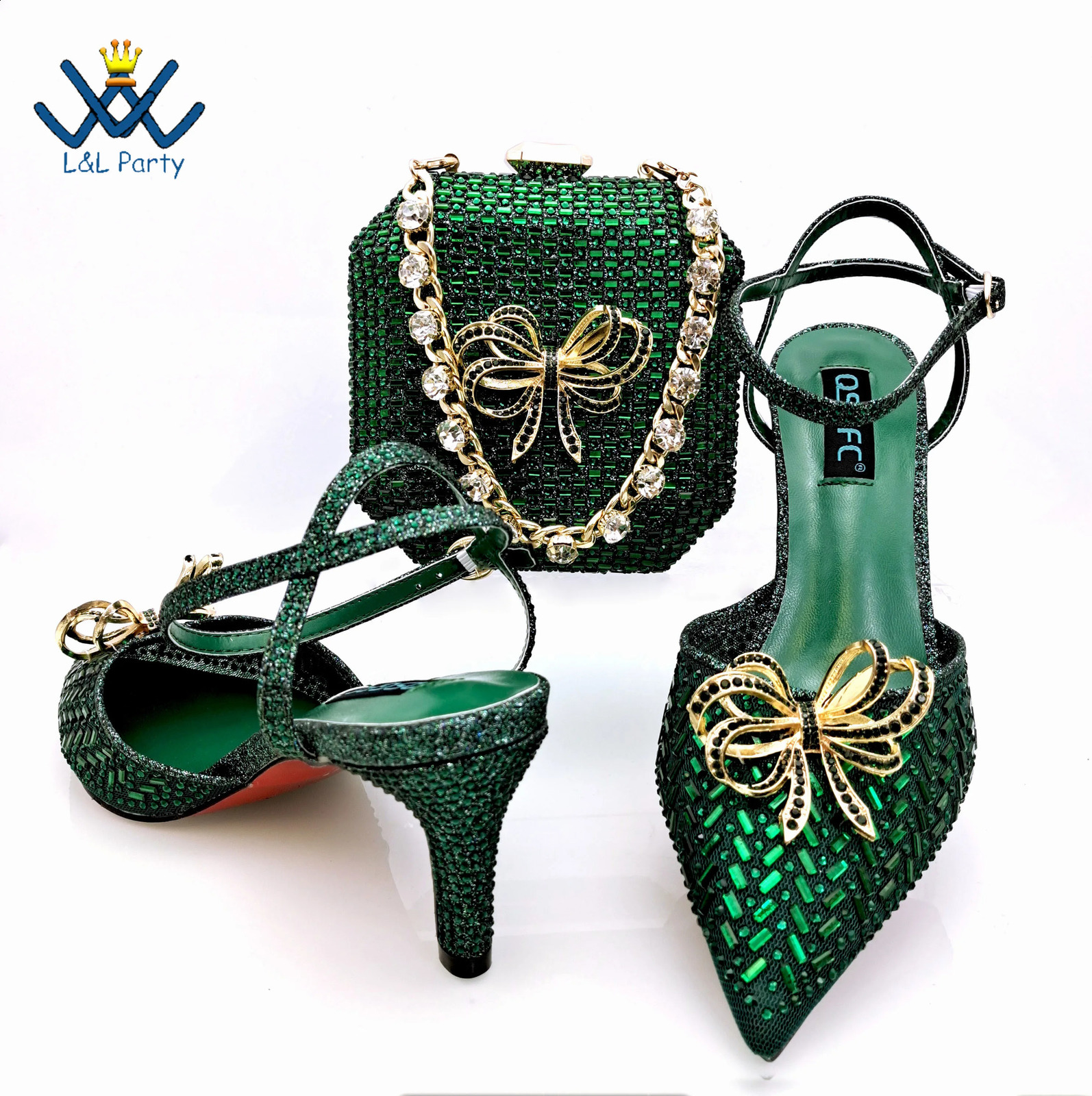 Arrivals Nigerian Women Shoes and Bag Set in Dark Purple Color Matur Style Pumps for Wedding Party 240724