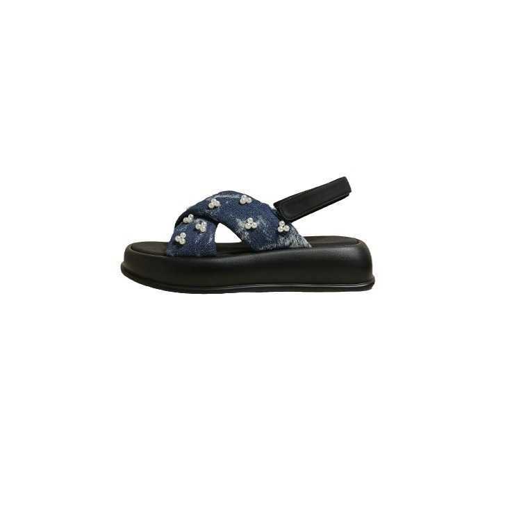 EVA Casual shoes High Heel for 2024 New Thick Sole Oblique Summer Beach Platform Shoes Designer Womens Sandals fashion slippers Comfortable and Soft 2