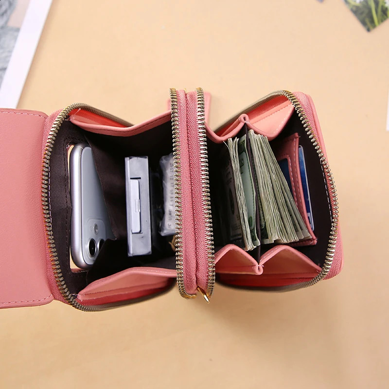 Fashion Girls Women Bags Soft Leather Wallets Touch Screen Smartphone Cell Phone Purse Crossbody Shoulder Strap Handbag for Lady 240725 - view 4