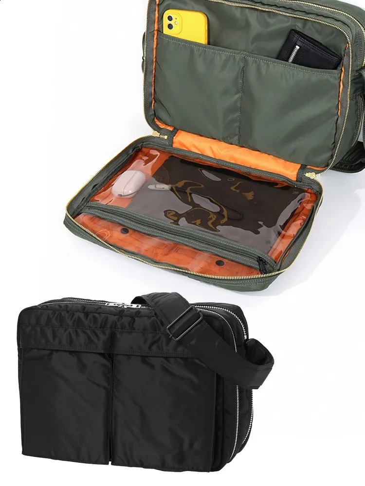 2024SS Japanese Style Classic Men Crossbody Bag Oversized Fanny Pack Waterproof Nylon Cloth Men Single Shoulder Bag Sling Bags 240808