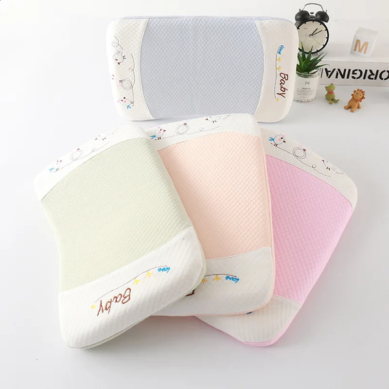 Latex Baby Pillow Rectangular 0-6 Years Old Baby Removable and Washable Memory Foam Slow Rebound Shaped Pillow 240717