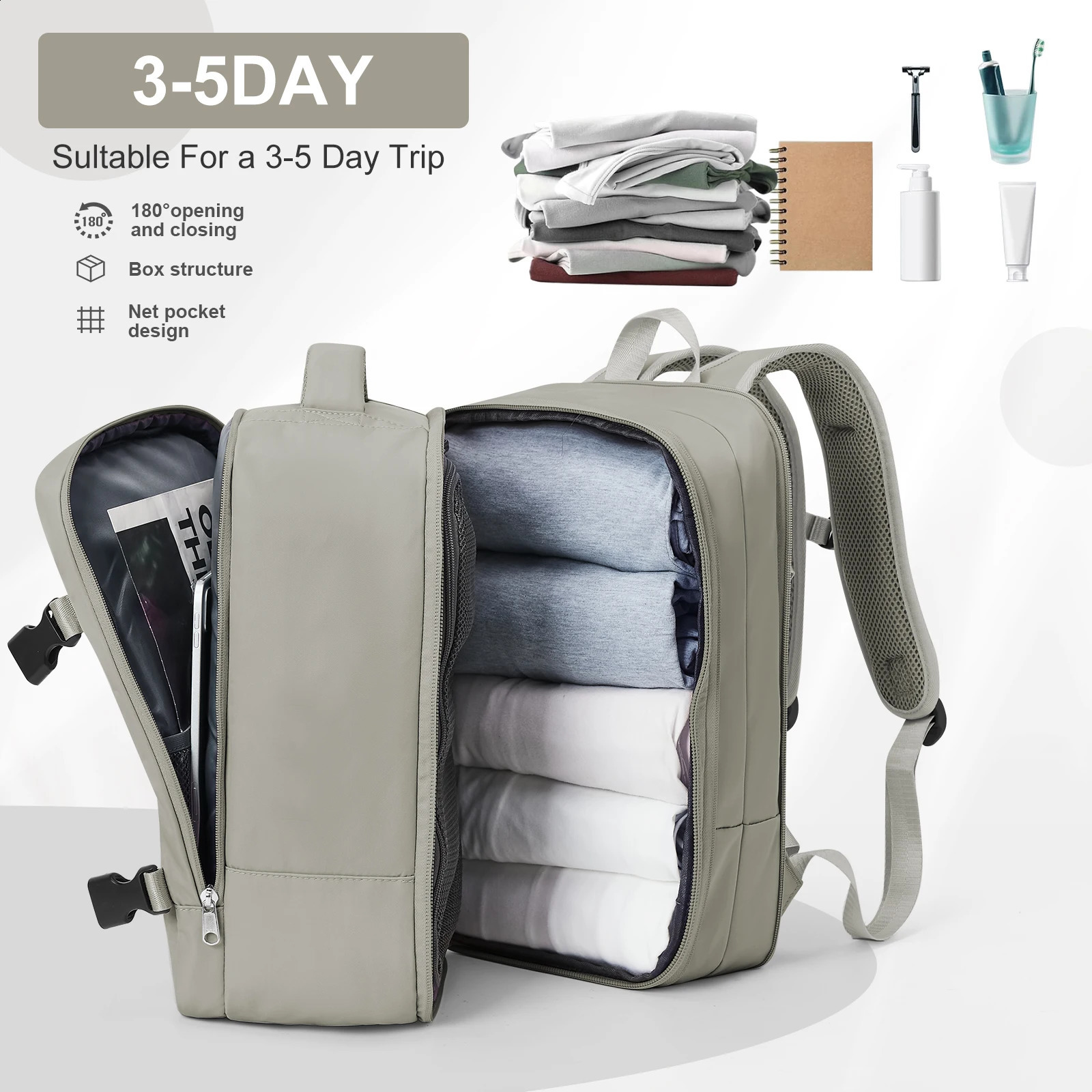 Likros Travel Backpack Cabin Bag 40x20x25 Ryanair Flight Portable Expandable Anti theft Laptop 240913