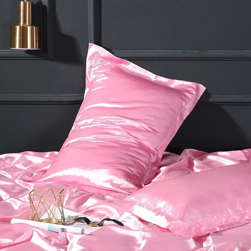 Blending Mulberry Silk Pillowcase Satin Soft Silky Two-sided Pillow Case Skin Beauty Skin Friendly Pillow Cover Solid 240725