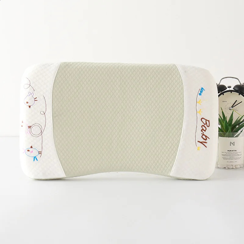 Latex Baby Pillow Rectangular 0-6 Years Old Baby Removable and Washable Memory Foam Slow Rebound Shaped Pillow 240717