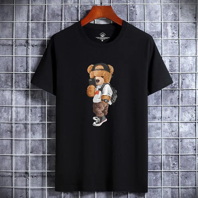 Women's T-Shirt Summer Funny Bear Harajuku Luxury Brand Tshirt For Men T-shirt Short Sleeve Tees Wom's Clothes Comfortable Daily Male Tops