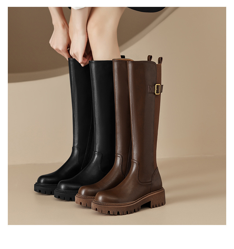 Women Boots Knee Boots Round Toe Thick Sole Simple Style Fashion Shoes Free shipping