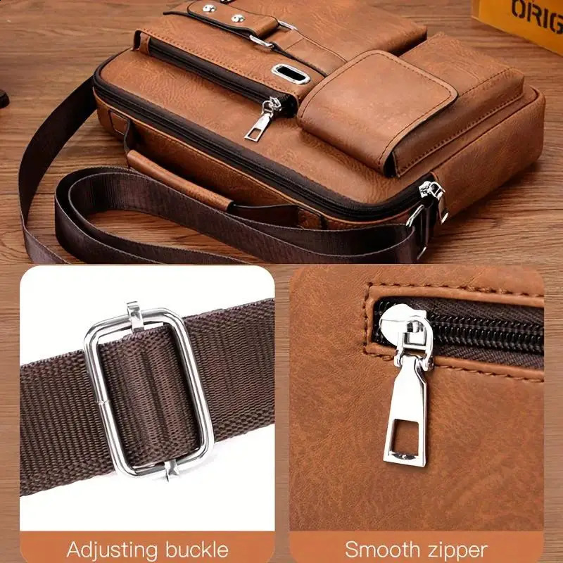 Vintage Crossbody Messenger Bag Large Capacity Shoulder Casual Business Handbag Satchel Purse 240723