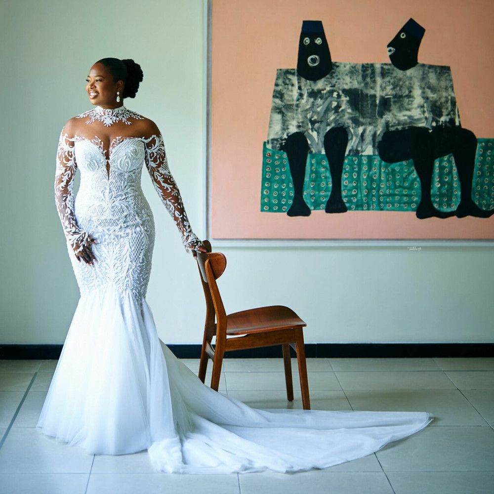 Vintage High Neck Lace Modest Wedding Dress With Long Illusion Boho Ral Bridal Gowns Full Sleeves Bohemian Vestido De Novia Custom Made 6660312