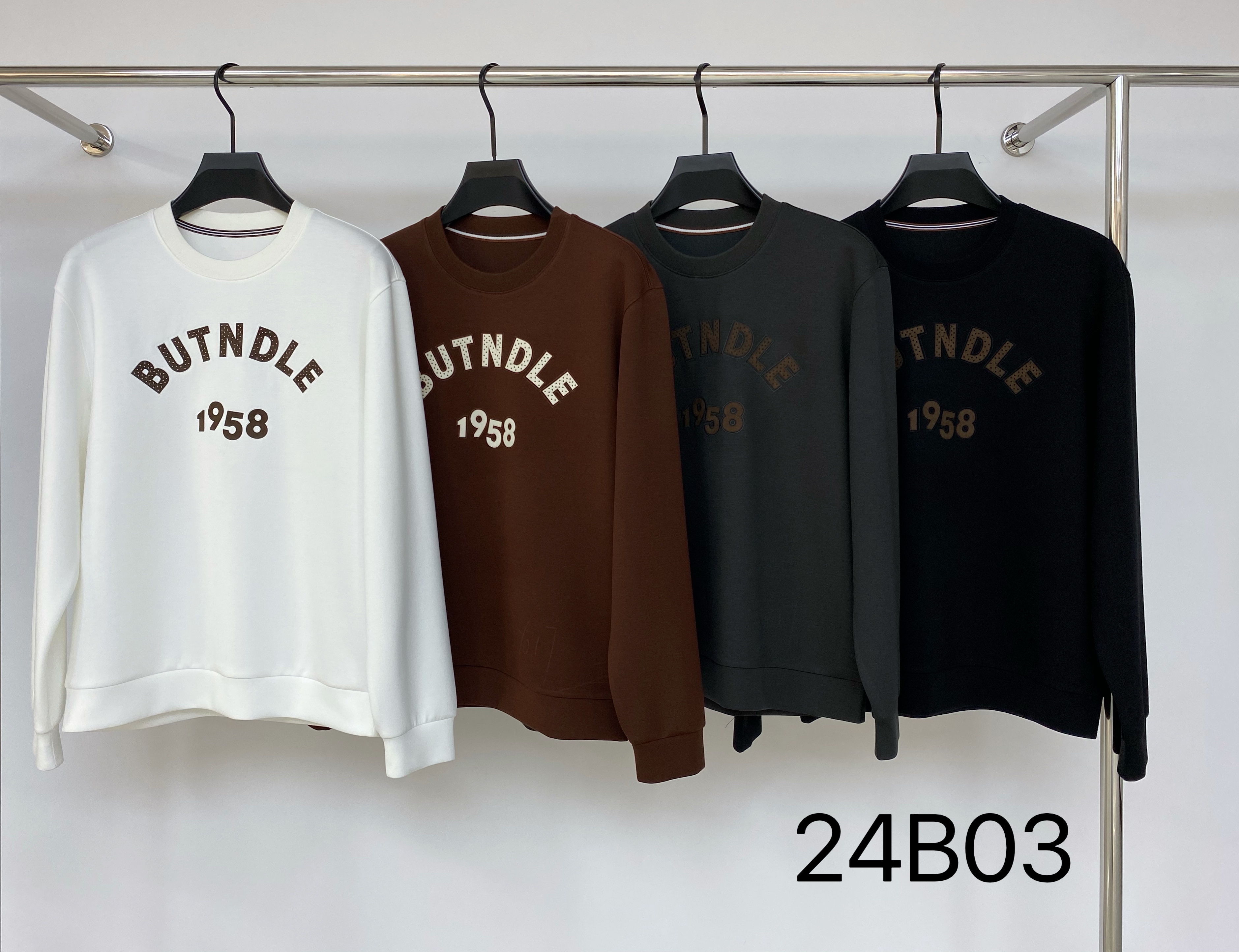 Round neck long sleeved men's hoodie new business casual elastic skin friendly 24B03