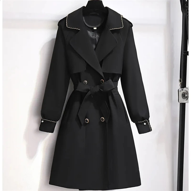 Trench Coat Women Double-Breasted Trenchcoat Female Autumn Casual Coats Windbreaker Outwear Raincoat Streetwear 240724