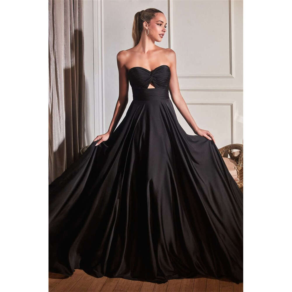 Satin Sweetheart Bridesmaid Dress For Wedding Pleated Corset Sleeveless Formal Evening Backless A-E Long Prom Gowns 0213