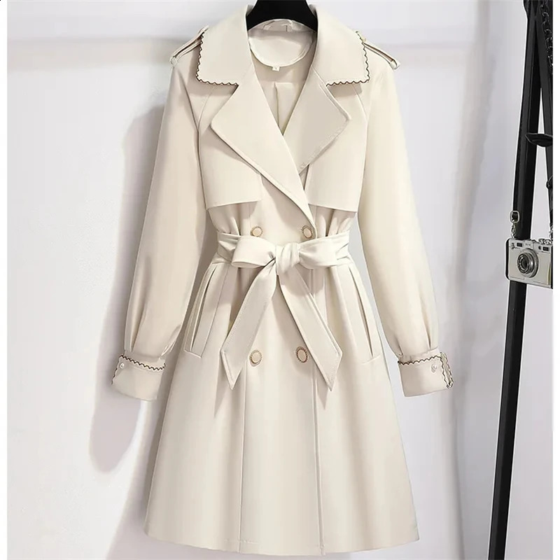 Trench Coat Women Double-Breasted Trenchcoat Female Autumn Casual Coats Windbreaker Outwear Raincoat Streetwear 240724