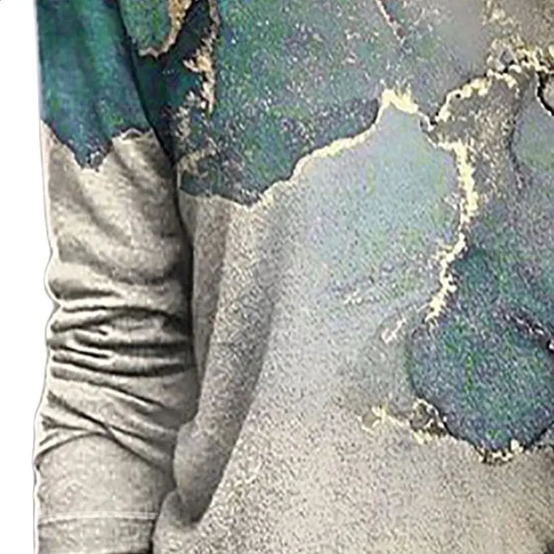 Womens fashionable printed casual long sleeved T-shirt round neck womens floral top basic spring and summer T-shirt 240826