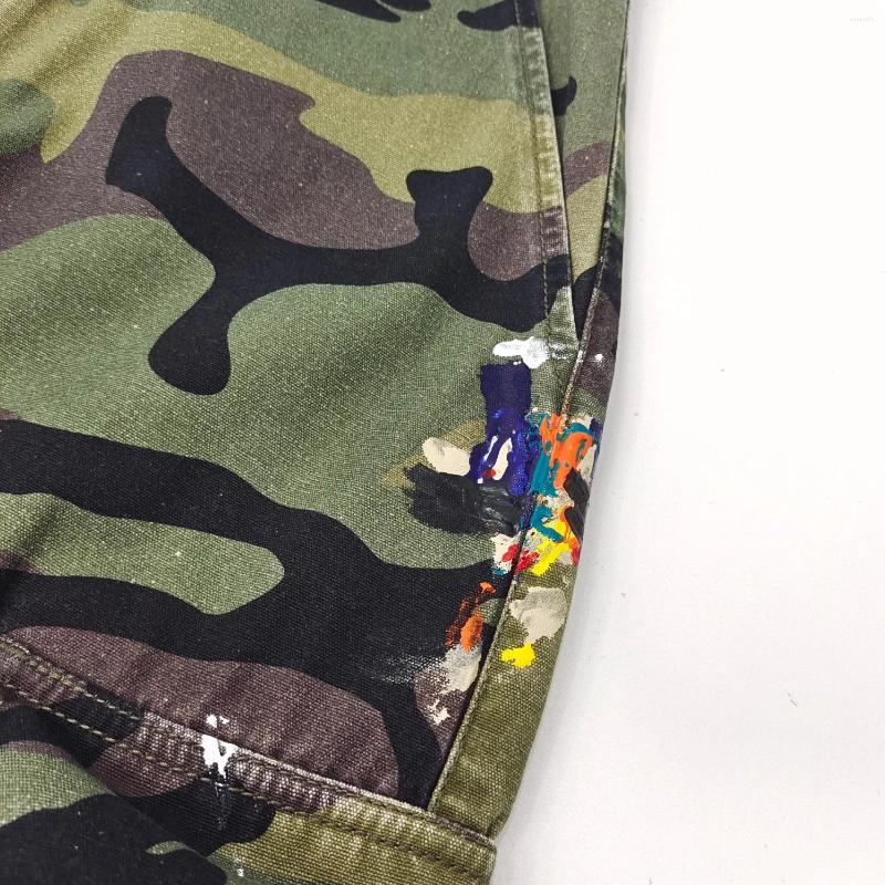 Men's Pants Designer Mens Splash Ink Camouflage Ing Overalls Casual Trousers Unisex High Quality