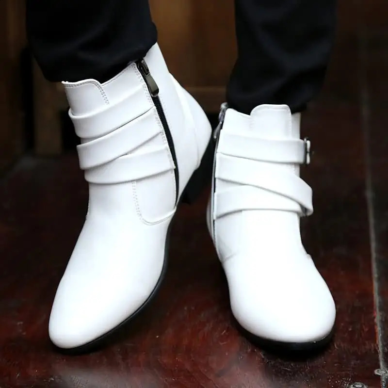 Men Boots Winter Leather Short Boot British Style Shoes Flat Heel Work Boot Motorcycle Short Boots Casual Ankle Shoes sdc3 240718