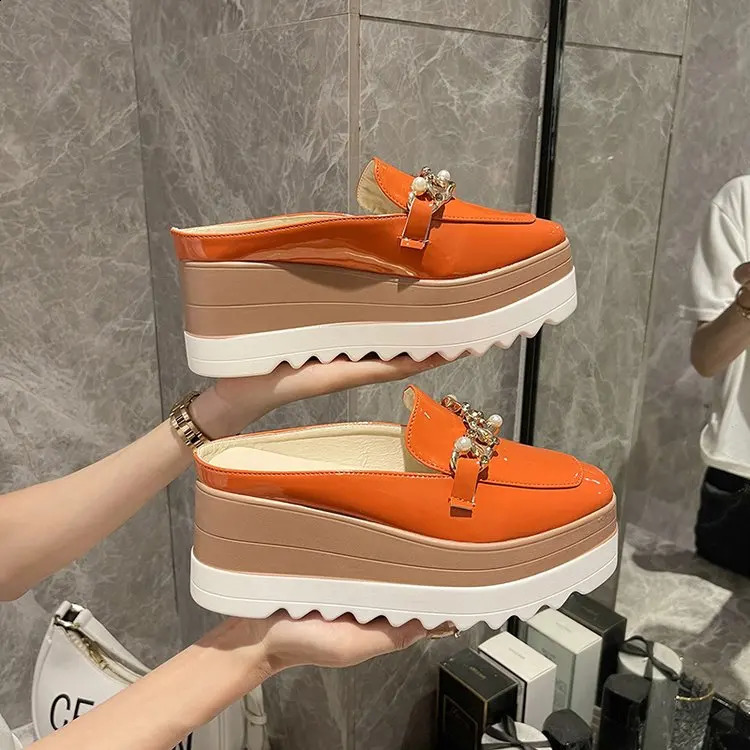 Slippers Ladies Flip Comfortable Rubber Platform Shoes Ladies Casual Round Toe Flat Loafers Flat Autumn Suede Womens Shoes 240708