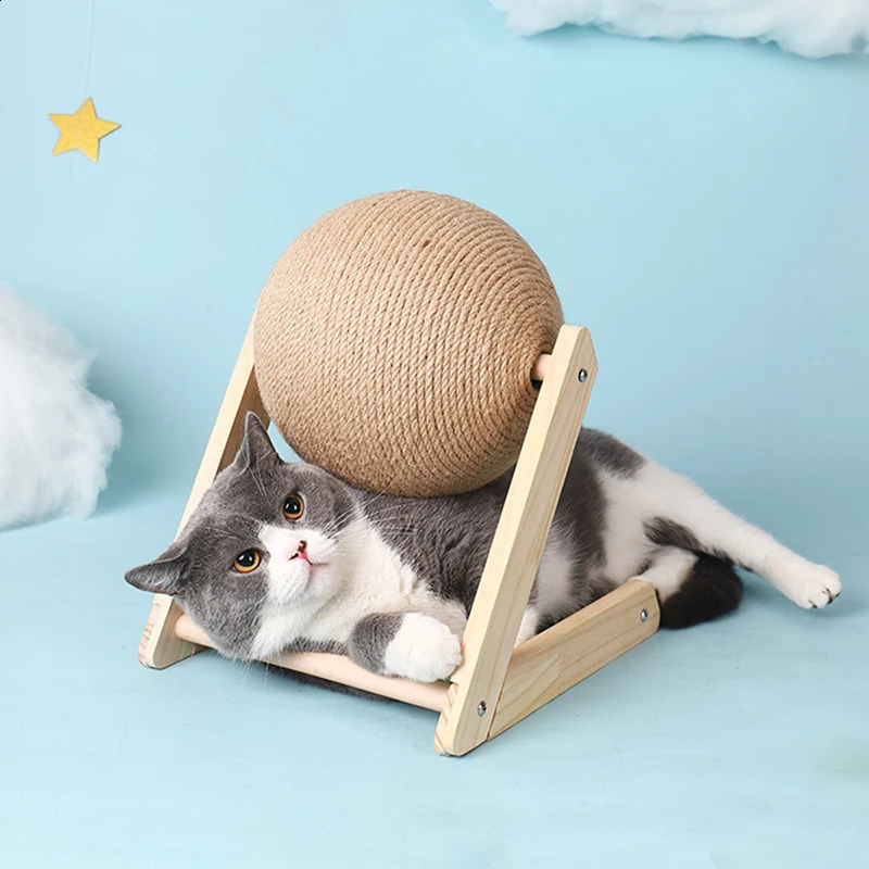 Cat Scratching Ball Toy Kitten Sisal Rope Board Grinding Paws Toys Cats Scratcher Wearresistant Pet Furniture supplies 240724