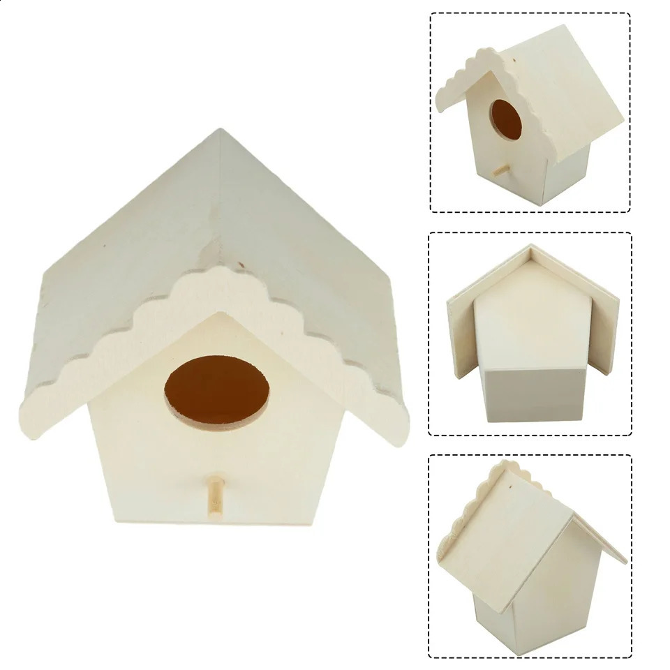 Birds Nest Garden Wooden Bird Cage Outdoor Hanging Bird House Box Garden Yard Decoration Pet Accessories Wooden Bird Cage 240724