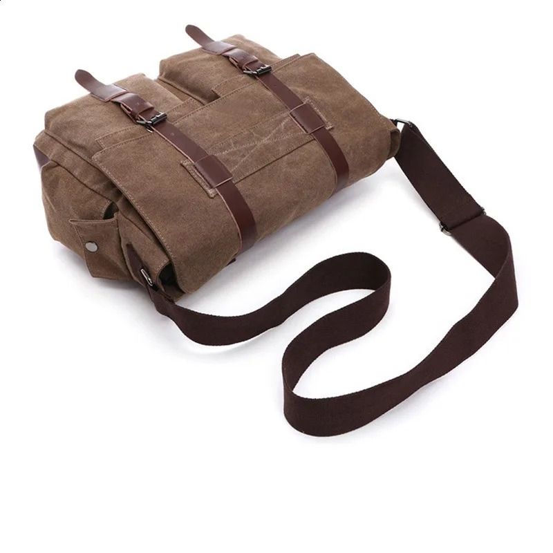 Men Business Messenger Bags For Shoulder Bag vintage Canvas Crossbody Pack Retro Casual Office Travel 240723
