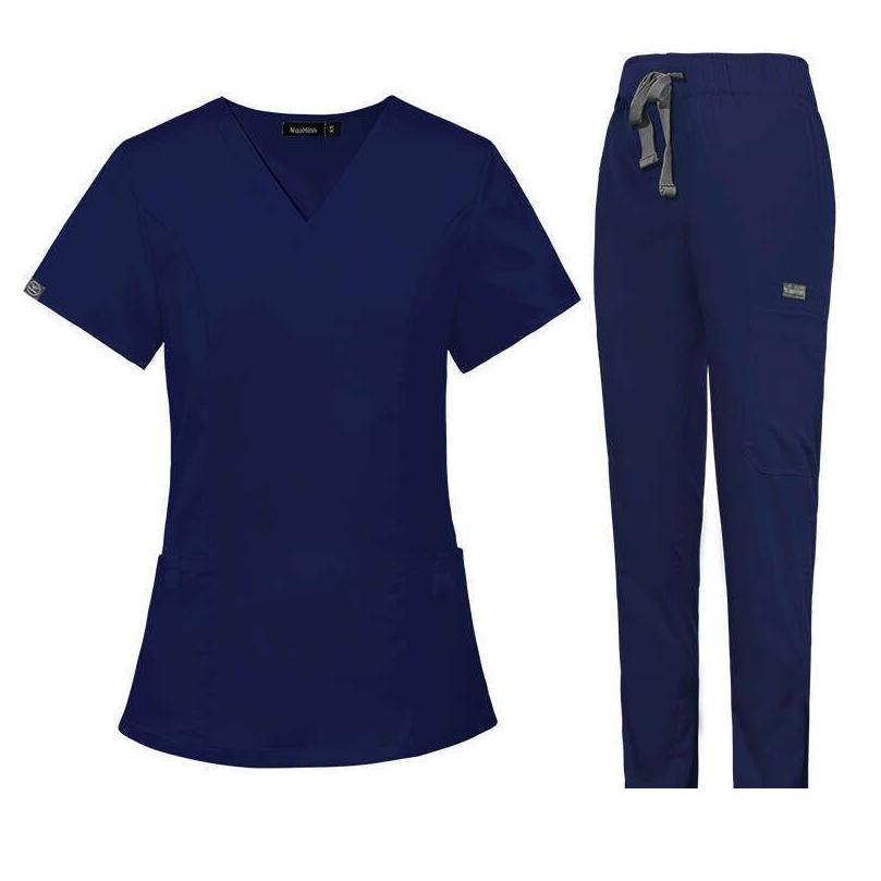 Women'S Two Piece Pants Scrubs For Women Uniform Zip Up Figs Set New Arrival Product Non-Ironing Show Thinness Long Versatile Printin Dhvsi