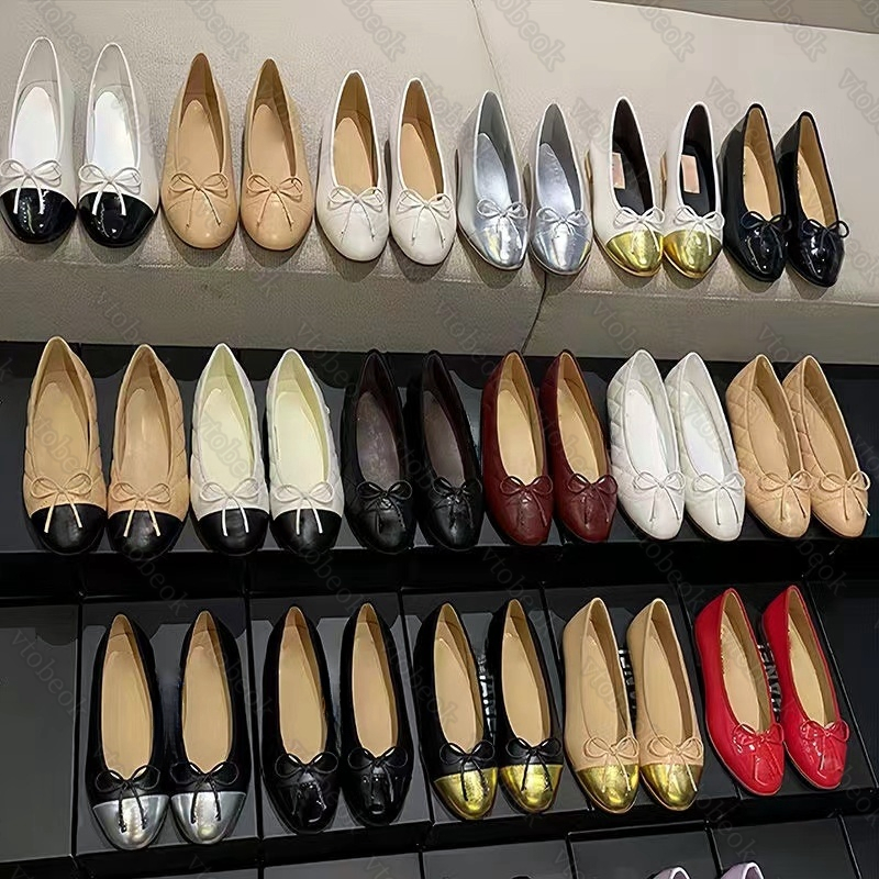 Ballet Flat Dance Loafers Ballerina Dress Shoe Women Dress Shoes Designer Casual Round Toe Sexy Quilted Genuine Leather Calfskin Loafer Paris Luxury Sole Shoes