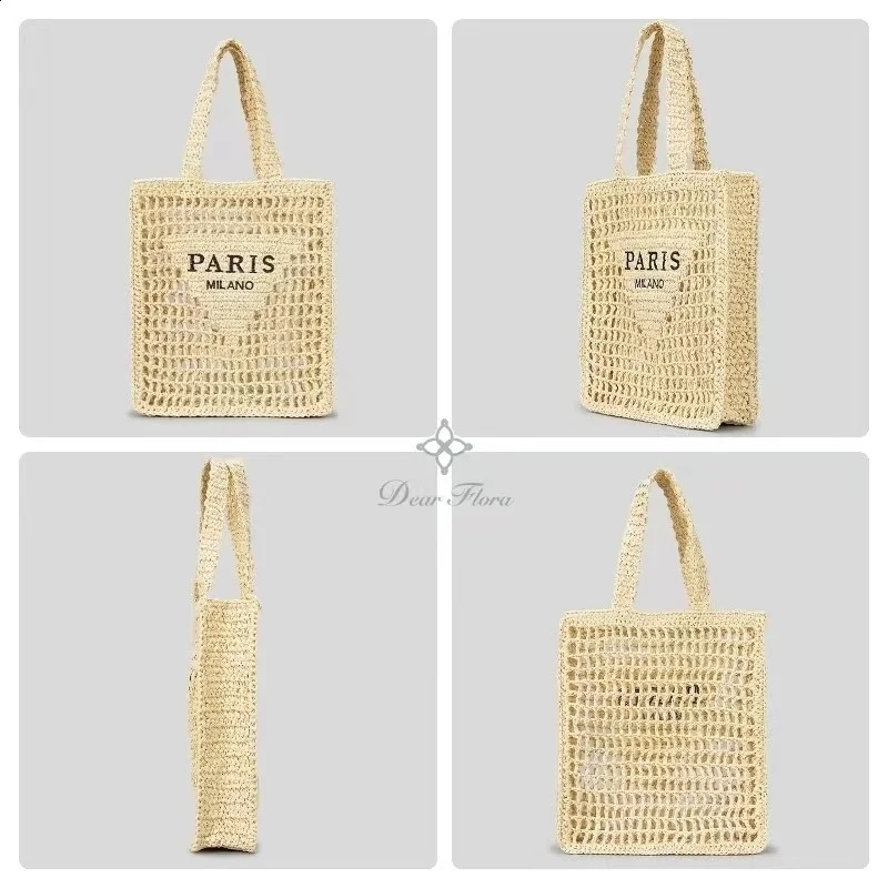 Women Summer Beach Vacation Fashion Straw Knitting Shoulder Bag Hollow Out Handwoven Handbag Portable Large Capacity Casual Tote 240724 2e8c