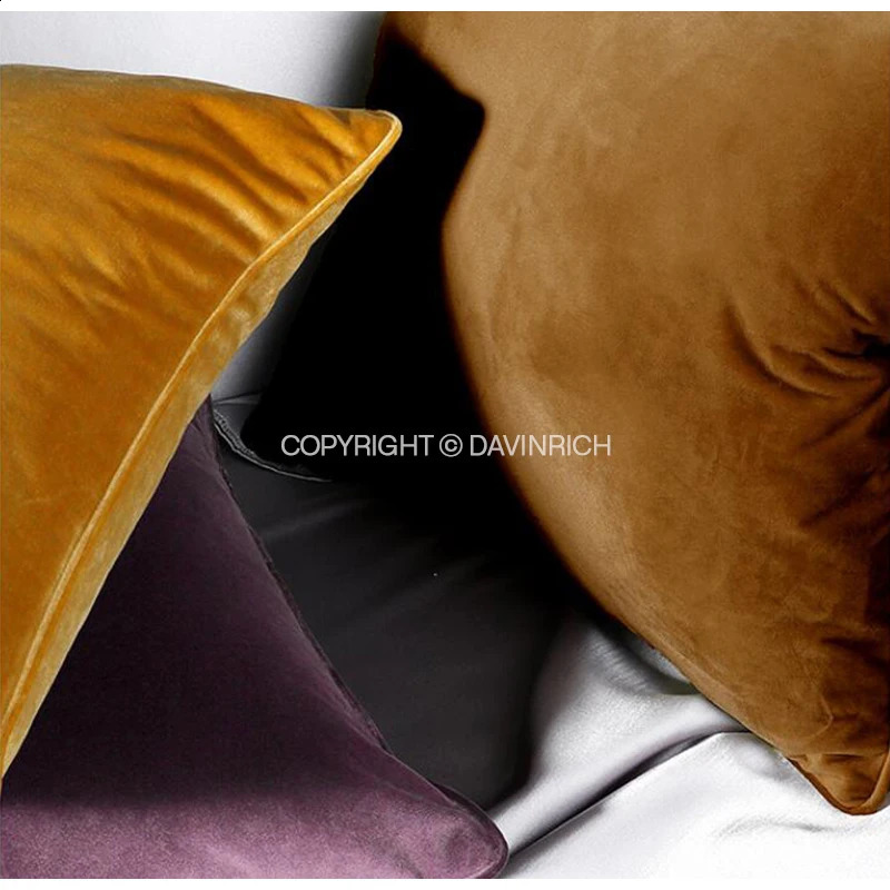 DAVINRICH Italian Velvet Throw Pillow Covers Soft Decorative Solid Square Cushion Pillow Case For Sofa Couch Bedroom Olive Green 240725 - view 7