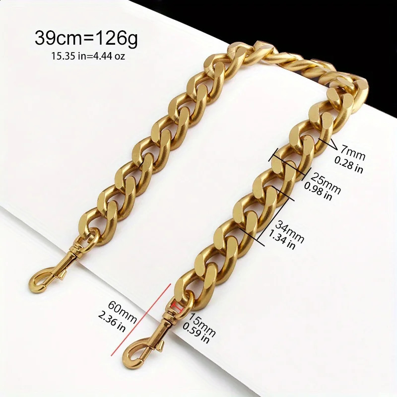 1PC 39-60-100cm metal aluminum chain wallet messenger bag shoulder strap replacement thick chain DIY decorative sling bag chain 240828