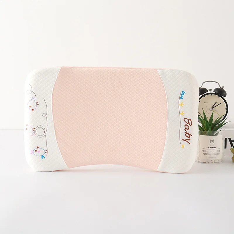 Latex Baby Pillow Rectangular 0-6 Years Old Baby Removable and Washable Memory Foam Slow Rebound Shaped Pillow 240717