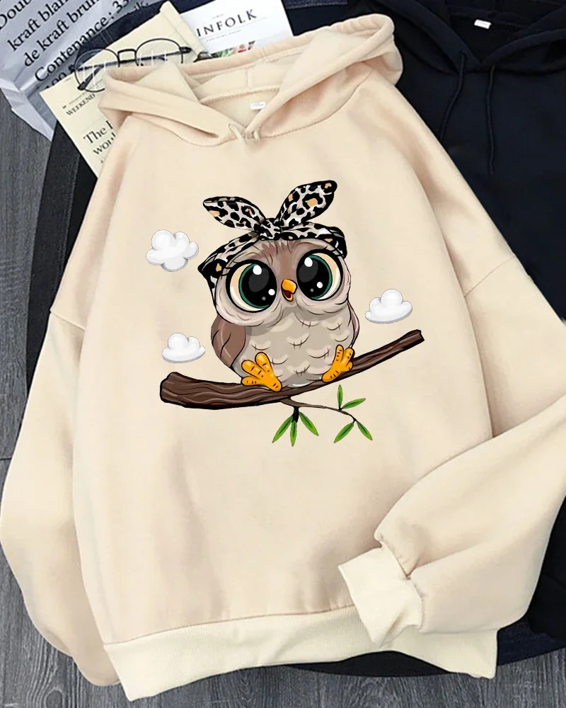 Hirsionsan Kawaii Cartoon Print Hoodies Women Oversized Sportwear Female Sweatshirt Cute Graphic Fleece Ladies Clothes 240806