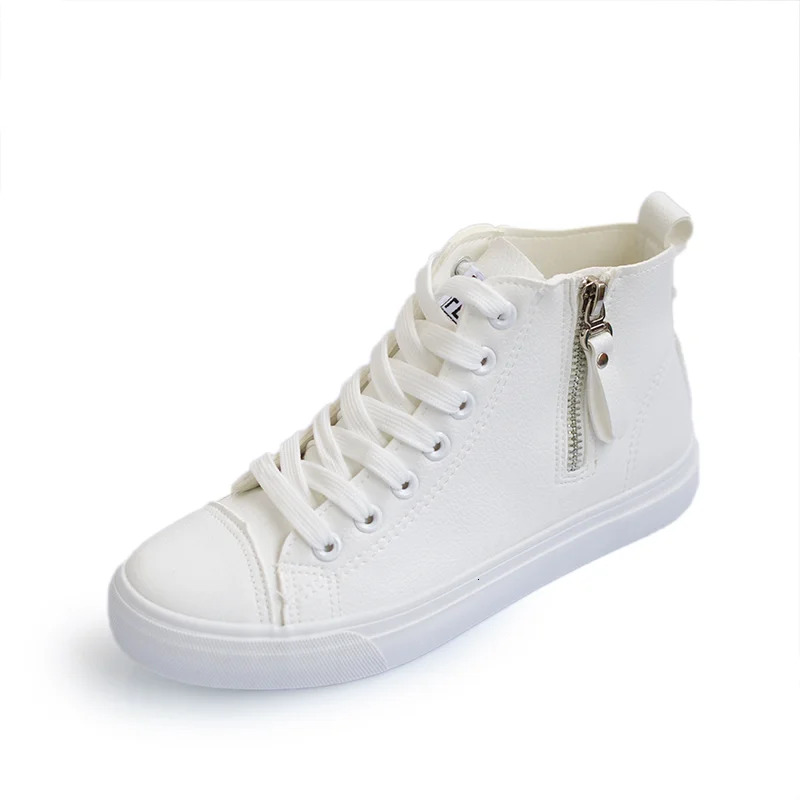 Chi Hot White Sneakers Women - Casual High Top Flat Shoes, Vulcanized Trainers For Everyday Comfort - Shoes,
