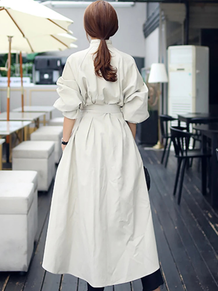 Chic High Quality Elegant Women Fashion Trench Coat Long Jacket Casual Slim Belt Femme Mujer Windbreaker Outwear Spring Autumn 240813