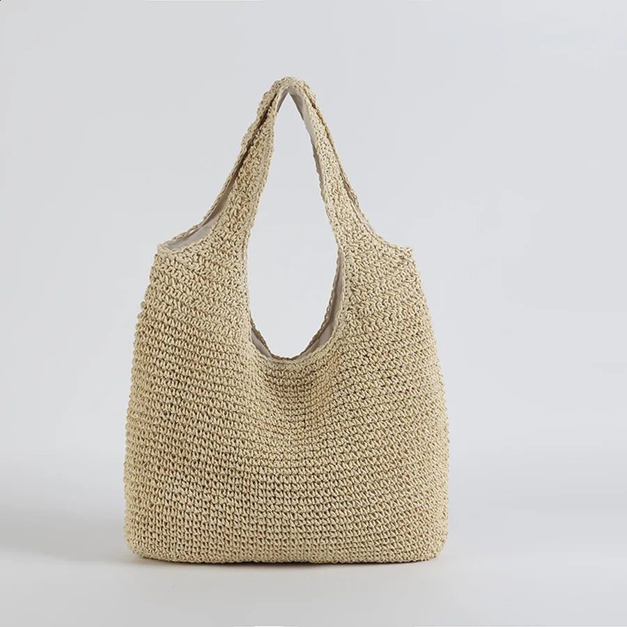 Fashion Rattan Women Shoulder Bags Wikcer Woven Female Handbags Large Capacity Summer Beach Straw Bags Casual Tote Purses 250207