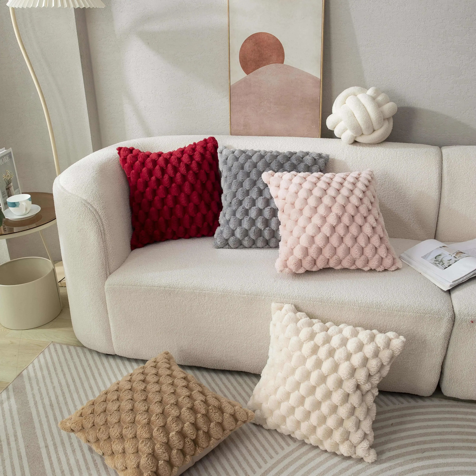 2pcs Pineapple Grid Turtle Pattern 3D Soft Plush Throw Pillowcase Cream White Multicolor Suitable For Living Room Sofa Bedroom 240725