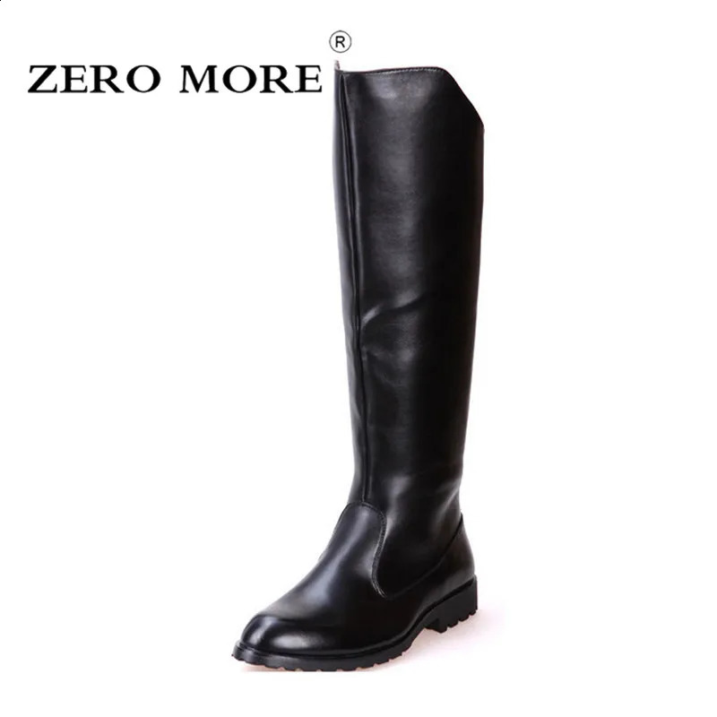 ZERO MORE Boots Men British Motorcycle Riding Equestrian Mens Boots Knee High Casual Zipper Cowboy 240719