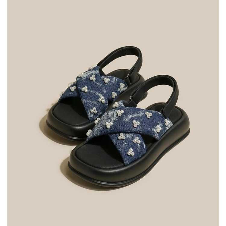EVA Casual shoes High Heel for 2024 New Thick Sole Oblique Summer Beach Platform Shoes Designer Womens Sandals fashion slippers Comfortable and Soft 2