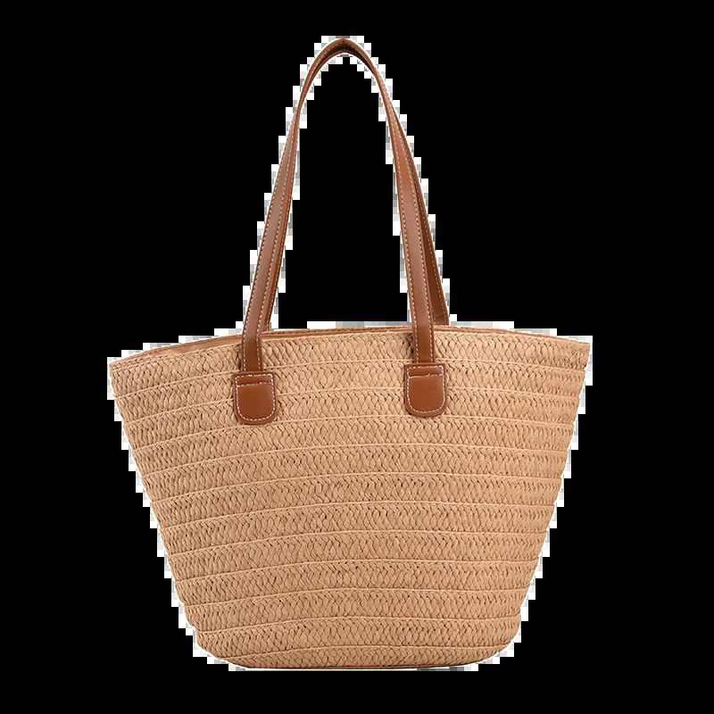 Women Braided Basket Clutches Top-handle Bag Large Straw Portable Shoulder Bag Summer Beach Party Purses Shopper Satchel Female260316
