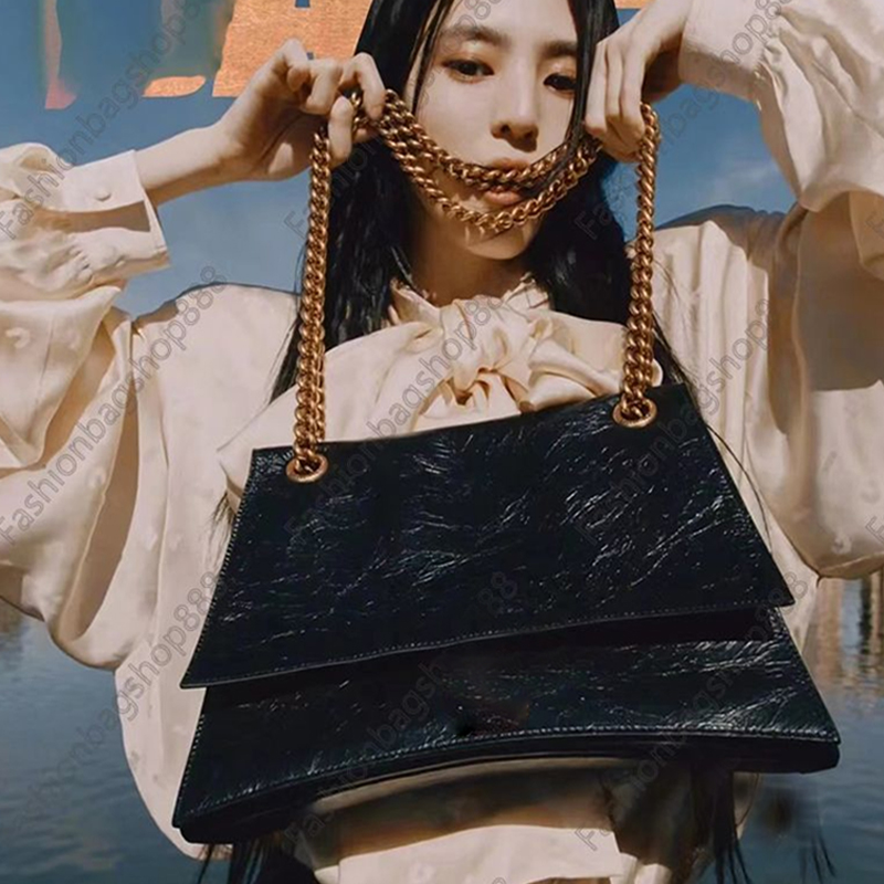 Classic Designer Crush Bag men and women Hourglass Bags Handbag Shopping Shoulder Fashion Large size Chain Cross Body Half Moon Luxury Genuine Leather purse