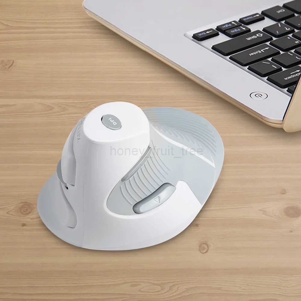 Delux M618GX White Ergonomic Vertical Mouse 6 Buttons Wireless 2.4Ghz Mice Suitable for PC and LaptopM240725