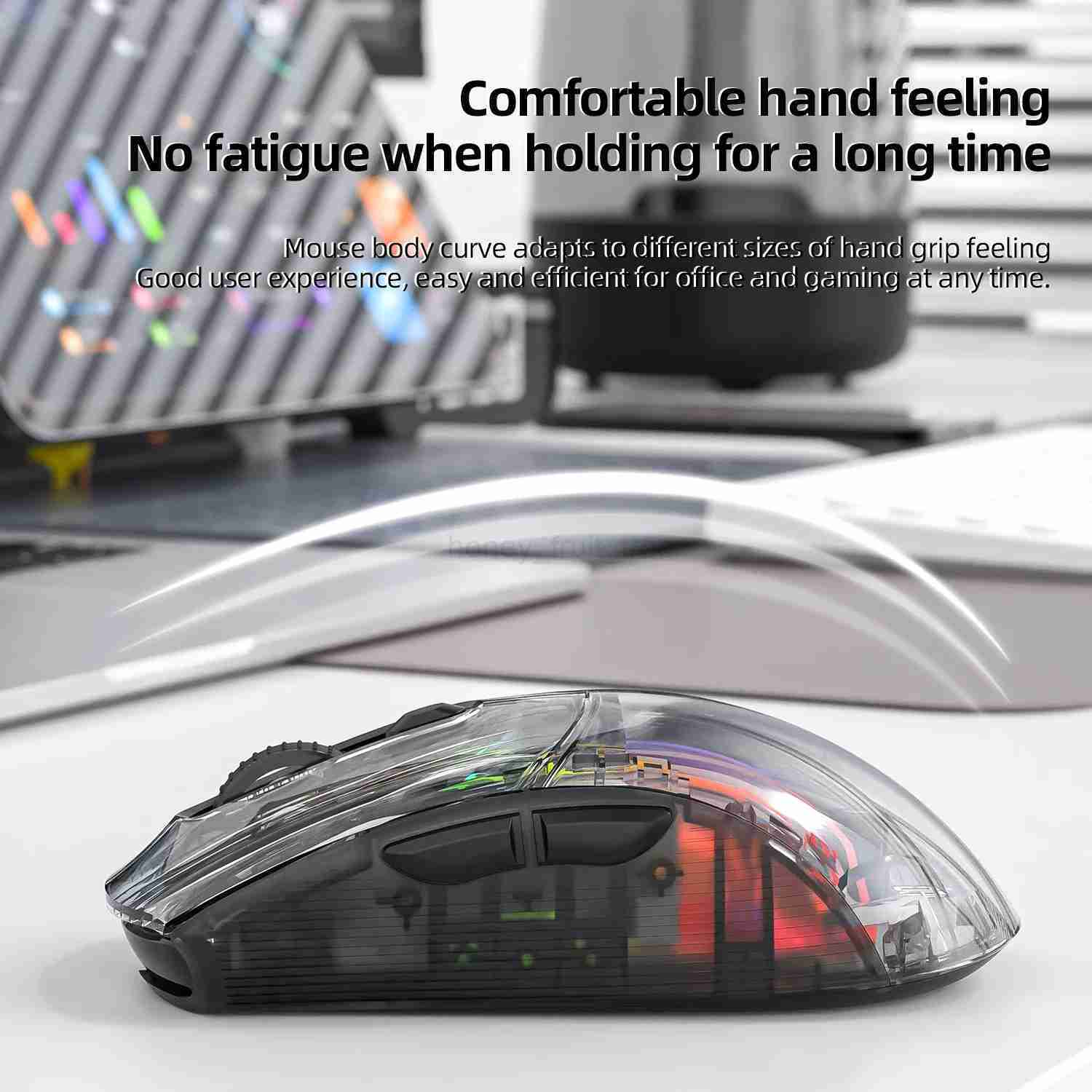Attack Shark X2 Pro Magnetic Charging Bluetooth Mouse Tri-Mode RGB Lights Transparent Battery Indicator Computer PhoneM240725
