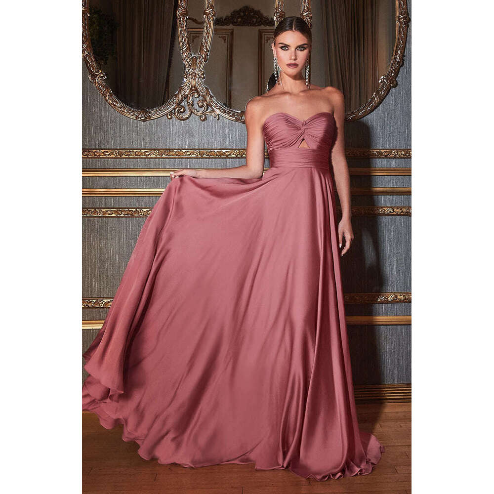 QueensLove Bridesmaid Sweetheart Evening Prom Elegant Satin Backless Birthday Dress Spaghetti Growns Customized