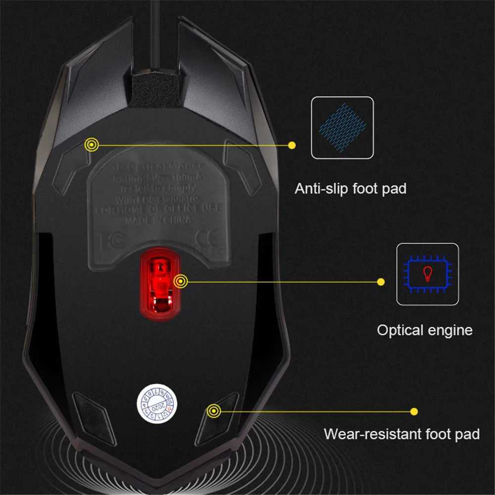 Business office Desktop laptop office light up eat chicken game mouse 5500dpi colorful esports mechanical mouse for PC laptopM240725
