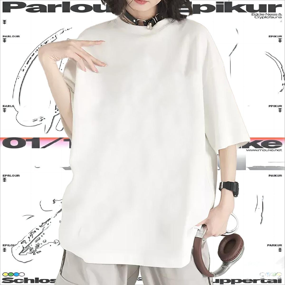 Fashion T Shirts Women 230g Pure Cotton Short sleeve Soft Casual guitar Tshirt for Man Woman Popular Cartoon Print Polos