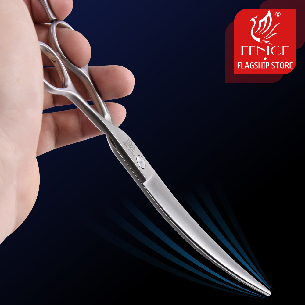 Fenice 6/6.5/7/7.5/8 inch Professional Curved 35° Pet Dogs Grooming Scissors Pets Hair Cuttings Shears tesoura tijeras