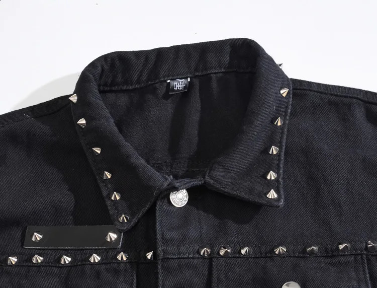 Spring Fashion Men Rivet Denim Vest Punk Party Studded Slim Fit Jean Jacket Male Sleeveless Waistcoat for Men Plus Size 6XL 240826