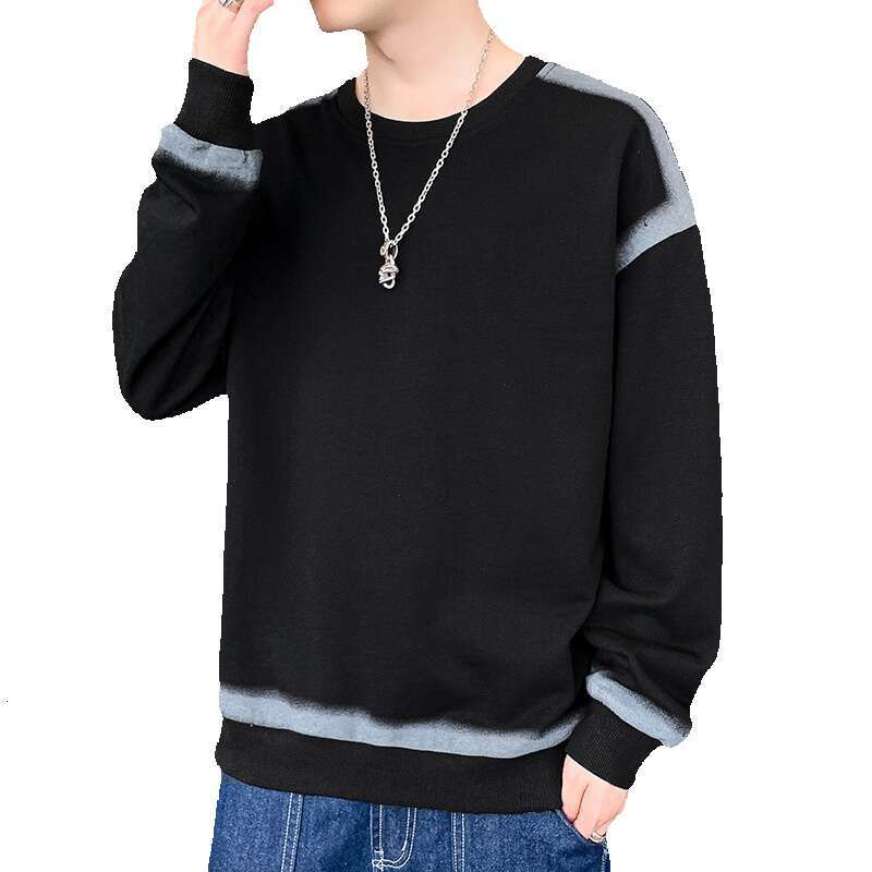 Hoodie 2024 Spring and Autumn New Korean Version Loose Round Neck Youth Base Shirt Casual Long Sleeved T-shirt Men's Clothing Zip Up Hoodie Pink 