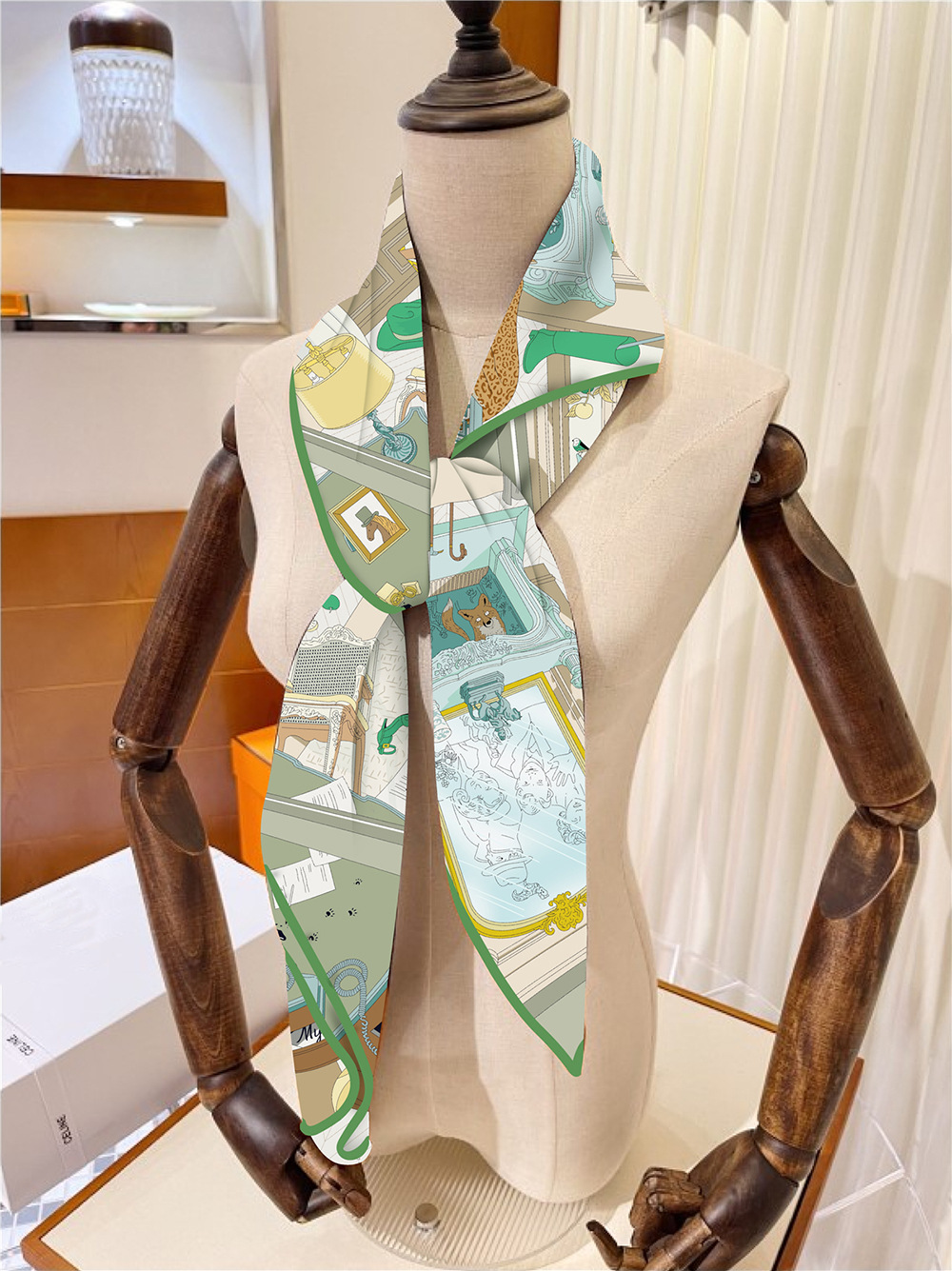 Women Square Hair Twill Scarf 90CM Head Neck Scarves Shawls Accurate Hem Bandanas Tops Accessories Summer Spring Female Foulard Mystere au-24